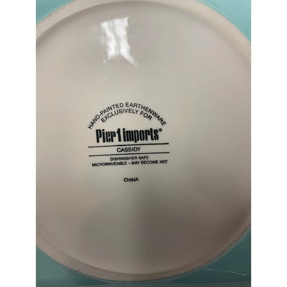 Pier 1 Imports Cassidy Set of Two‎ Floral Earthenware Square Dessert Salad Plate